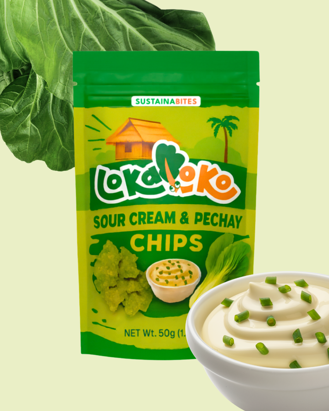 LokaLoko Sour Cream and Pechay Chips